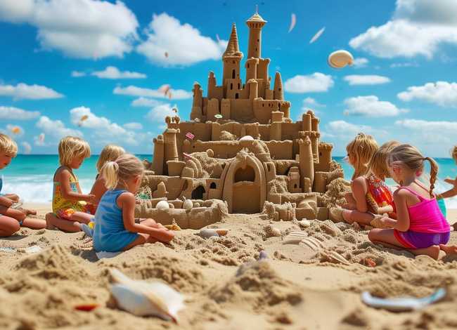 儿童沙子城堡图片 儿童沙子城堡图片大全