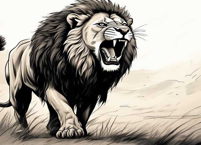 狮子吼简笔画 狮子吼叫简笔画