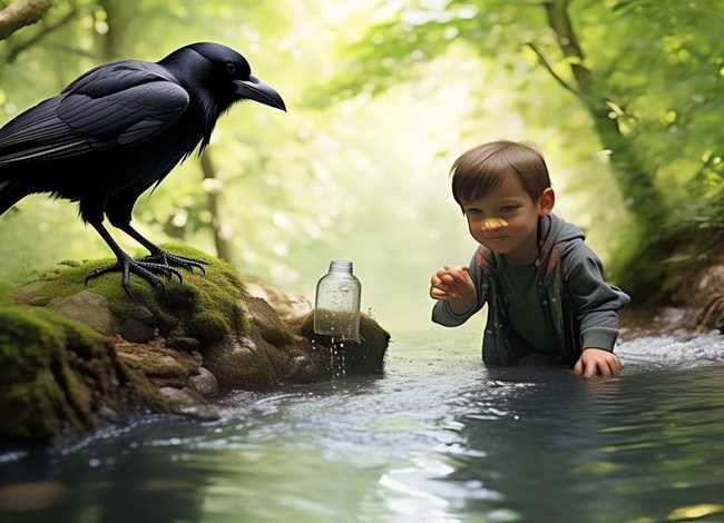 乌鸦喝水小朋友讲故事、乌鸦喝水小朋友讲故事教案