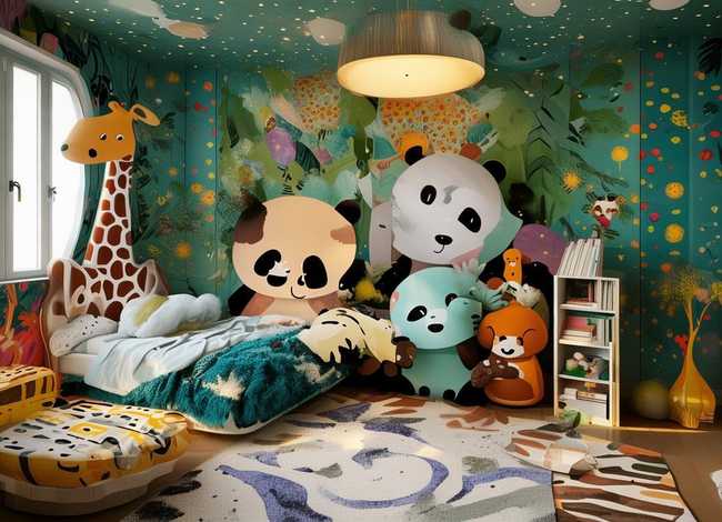 动物主题儿童房装修；动物主题客房