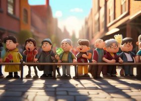 排排队故事配图 排队故事图片