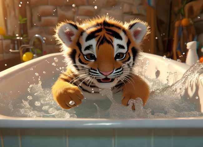 儿童故事洗澡的老虎 有关洗澡的幼儿故事
