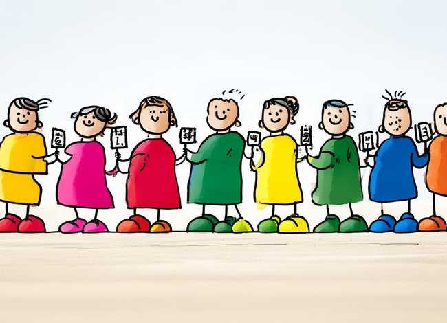 儿童排队卡通图片，儿童排队卡通图片简笔画