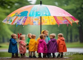 儿童故事纸雨伞；纸雨伞幼儿故事