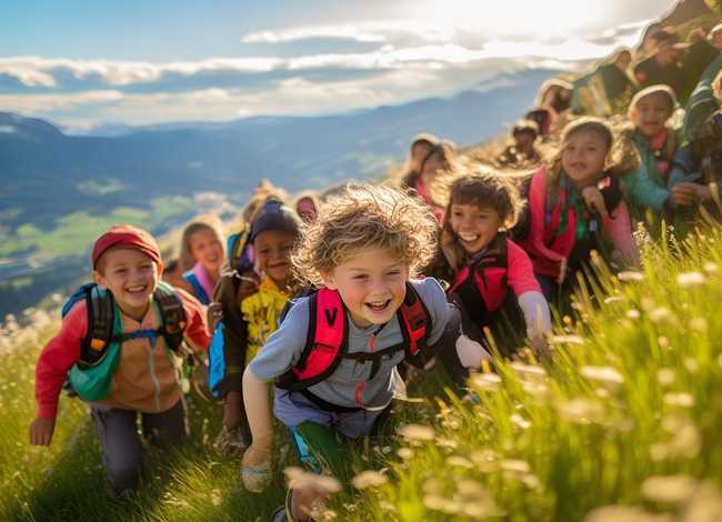 儿童爬山的图片 - 儿童爬山的图片大全