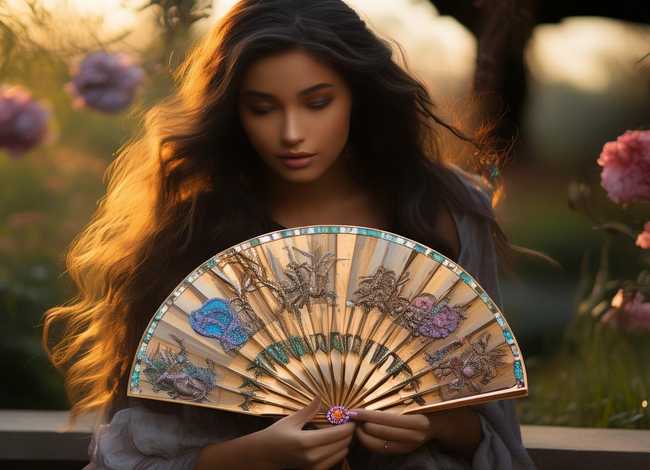 扇子讲故事；拿扇子讲故事