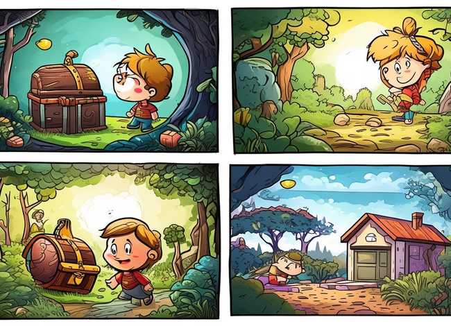 儿童故事连环画4张四格 连环画4张故事简笔画 四格
