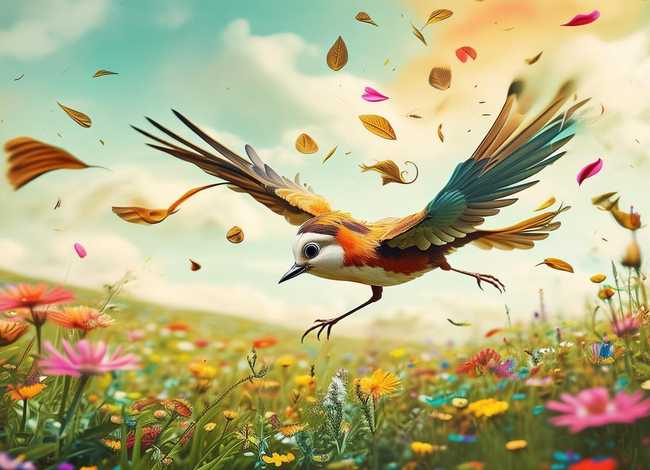 小鸟和风孩子 儿童故事 - 小鸟和风儿当作人来写真有趣我也会写这样的句子