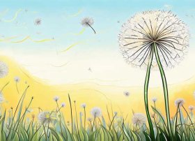 蒲公英儿童画图片（蒲公英儿童画图片简单）