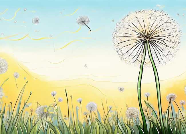 蒲公英儿童画图片（蒲公英儿童画图片简单）