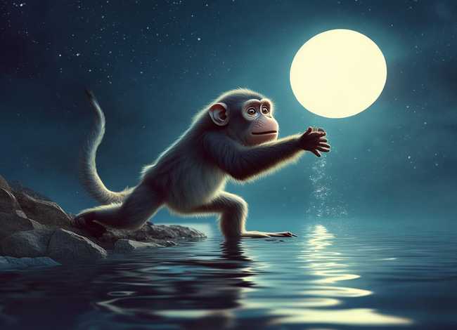 幼儿故事猴子捞月精简版；幼儿故事猴子捞月简短