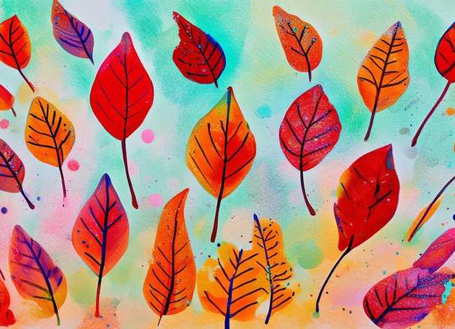 儿童落叶作品，儿童落叶作品图片