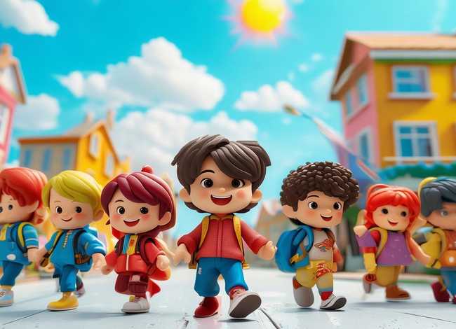 儿童上学图片卡通图片 儿童上学的卡通图片