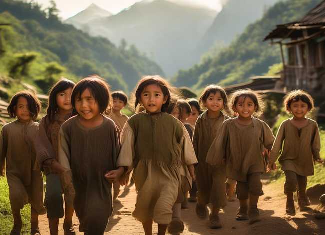 山区儿童图片，山区儿童上学图片