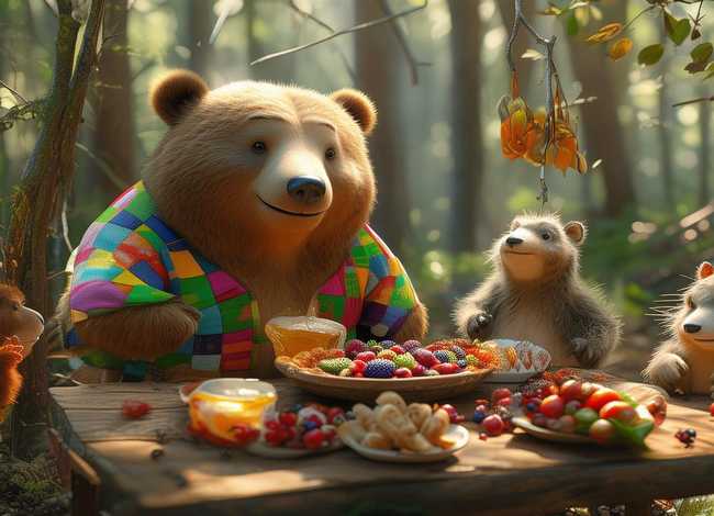 小熊请客故事表演；小熊请客故事表演视频