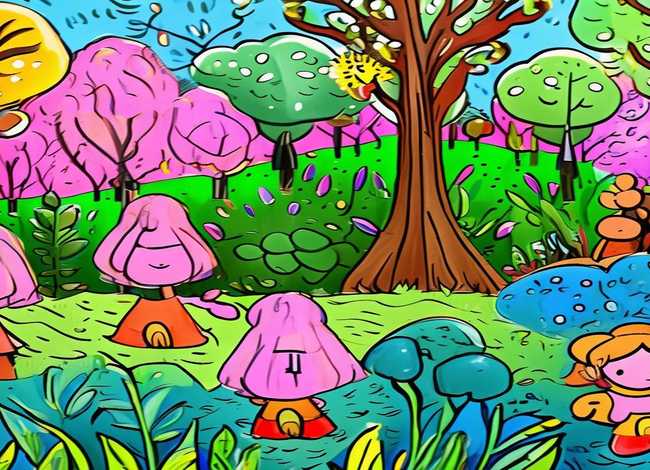 大自然的故事儿童版画 大自然的儿童画图片