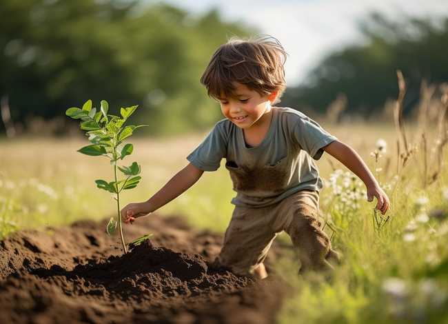 儿童种树的故事 - 小男孩种树的故事