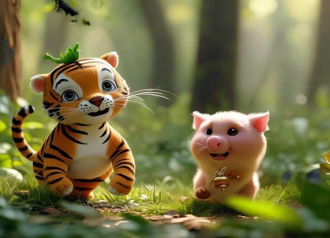 小猪和老虎的故事，小老虎和小猪的故事