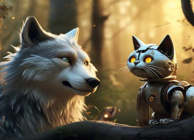 儿童故事 机器人和流浪猫、机器猫 故事 的 狼人 2