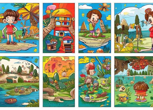 儿童故事连环画6幅图作品，幼儿故事连环画图片6张