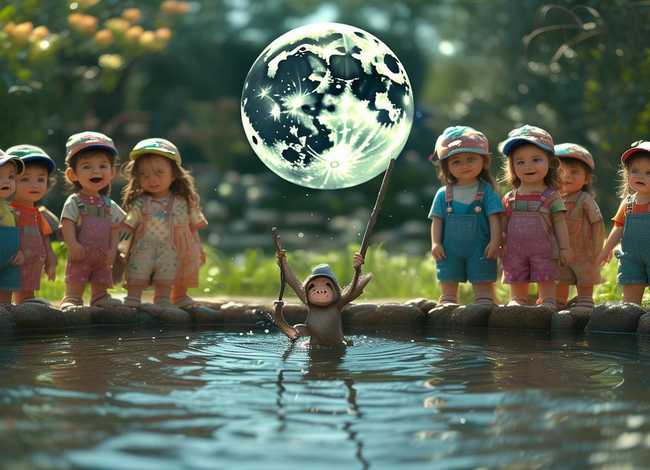 猴子捞月亮的故事幼儿、猴子捞月亮的故事幼儿园