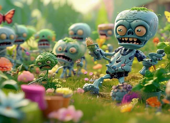 植物大战僵尸儿童画 植物大战僵尸幼儿画