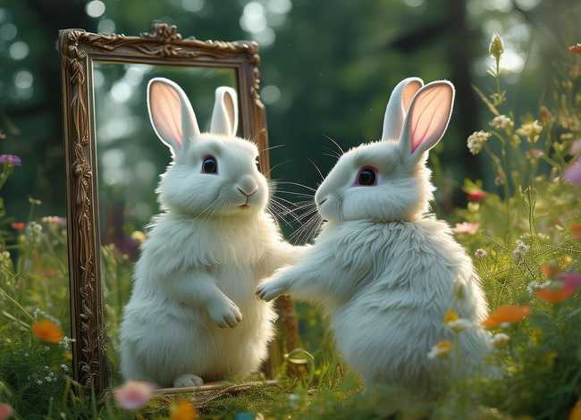 小兔照镜子的儿童故事（小白兔照镜子的故事告诉我们什么道理）