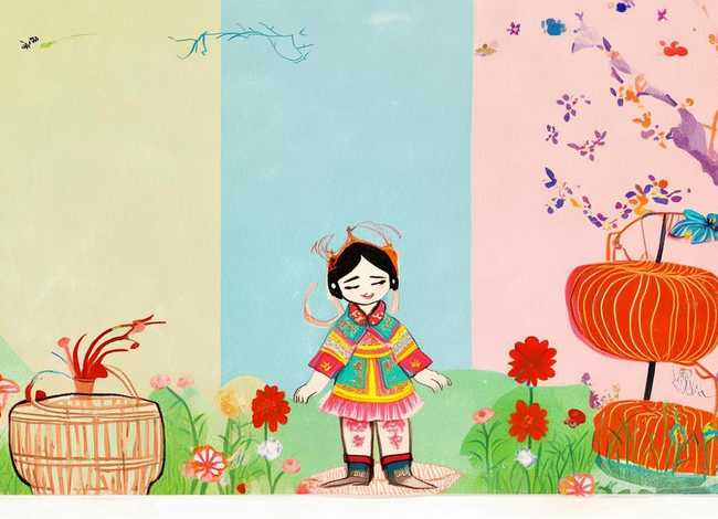 粤语童谣绘本插画、粤语童谣绘本插画素材