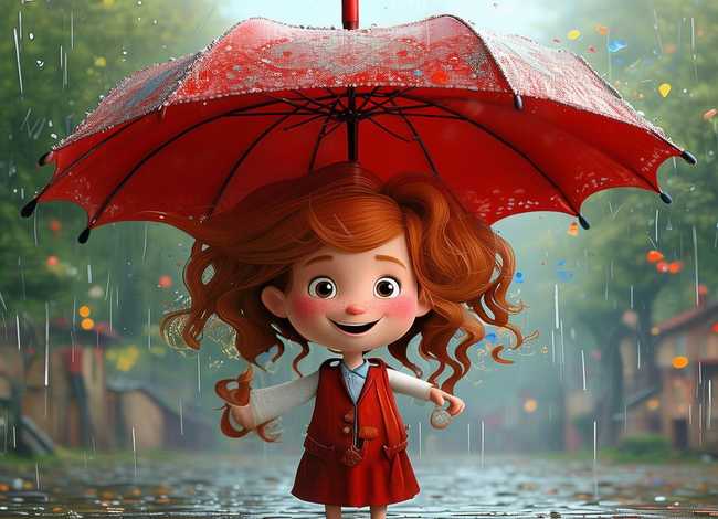 儿童故事《红雨伞》（红雨伞绘本故事）