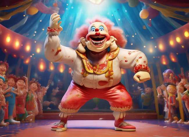 儿童故事马戏团里的小丑，马戏团里的小丑儿童画