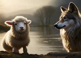 英文版儿童故事狼和羊 - 《狼和小羊》的故事英文版