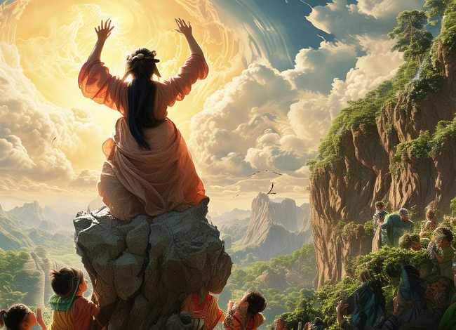 女娲补天儿童故事图片 女娲补天故事带图片