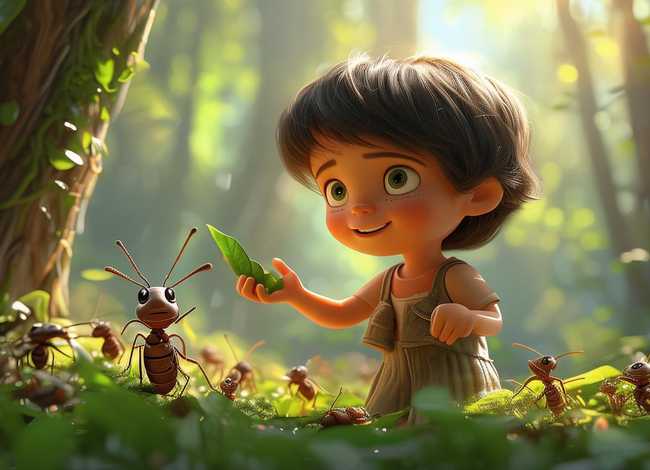 儿童故事蚂蚁报恩文字版，小聪仔幼儿版经典故事《蚂蚁报恩》