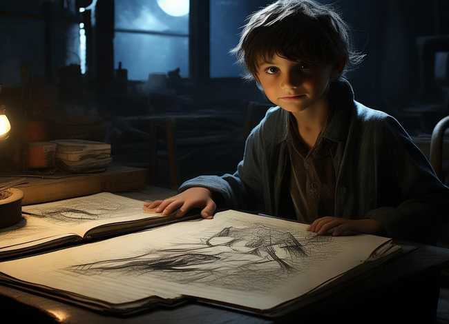 男孩画中有陌生人的故事、男孩画中有陌生人的故事电影