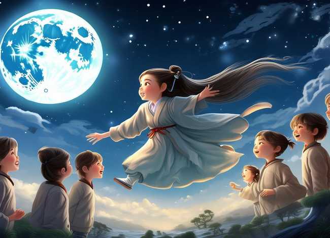 嫦娥奔月的神话故事绘画小学生（嫦娥奔月的神话故事绘画小学生版）