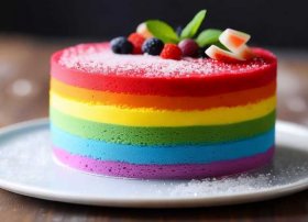 彩虹慕斯蛋糕图片大全；彩虹慕斯蛋糕图片大全大图