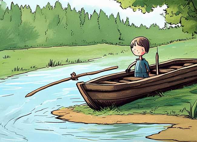 刻舟求剑儿童故事英汉双语；刻舟求剑英语故事-图文