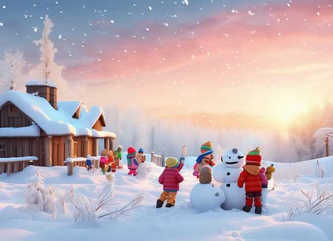 冬天的早晨儿童故事，冬天的早晨儿童画