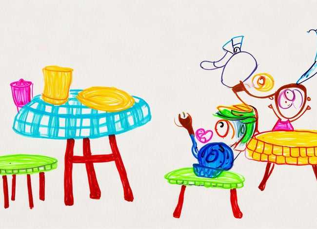 餐厅儿童画简笔画（餐厅儿童画 简笔画）