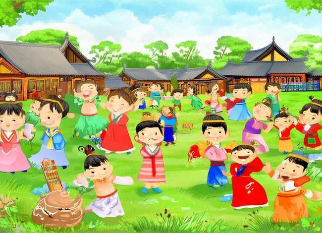 儿童传统文化故事画创作，传统文化儿童绘画作品 简单好看