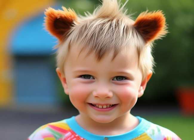 动物形状的儿童发型 - 动物形状的儿童发型男