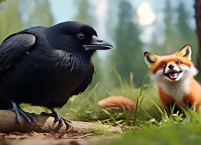 儿童故事乌鸦狐狸 - 乌鸦和狐狸的幼儿故事