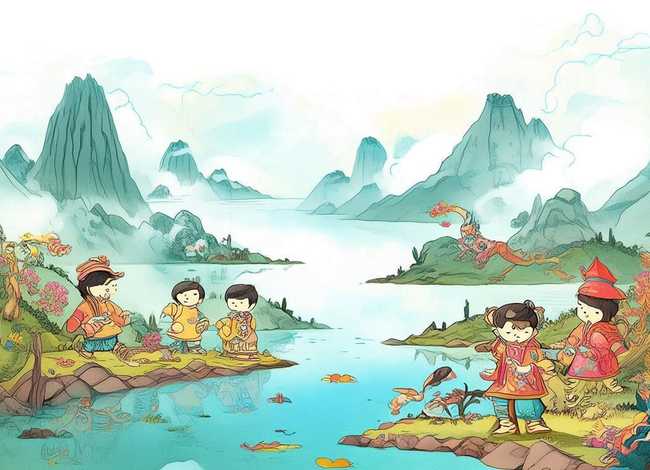 中国传说儿童画，中国传说儿童画作品欣赏