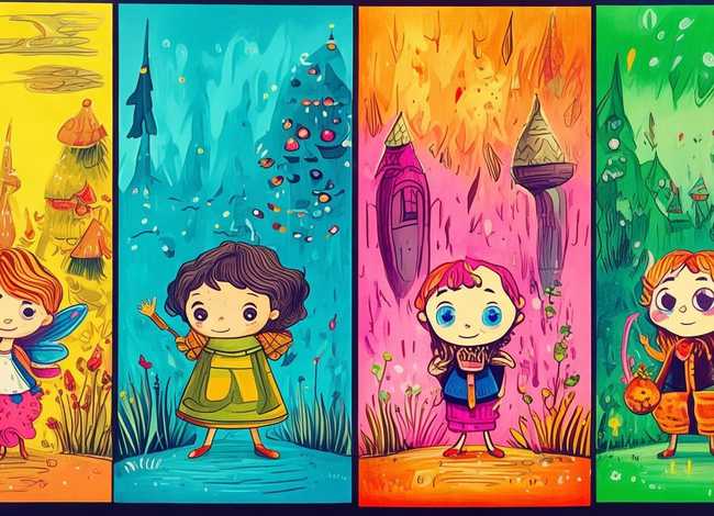 儿童故事插画手绘版、儿童故事插画手绘版四格