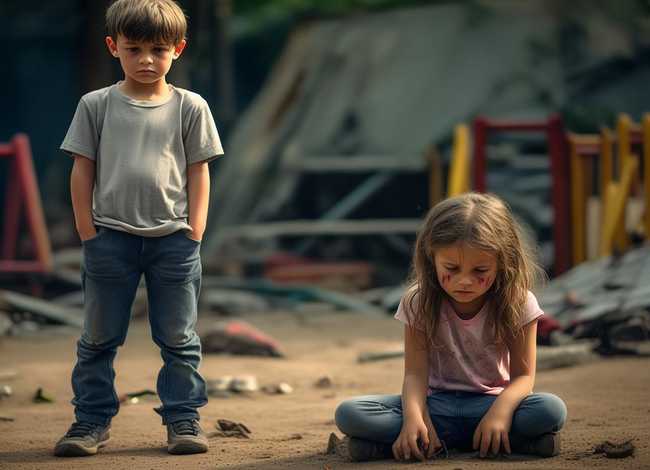 男童游乐场推落4岁女童后转身离去；南宁7岁男孩在游乐场被推倒致骨折,谁该担责？