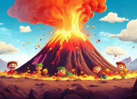 火山爆发儿童故事动画 - 火山爆发 儿童动画