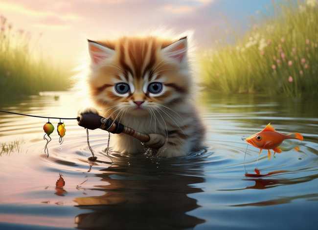 小猫钓鱼简短故事视频；小猫钓鱼简短故事视频播放