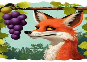 狐狸和葡萄的图片、狐狸和葡萄的图片 自己画的