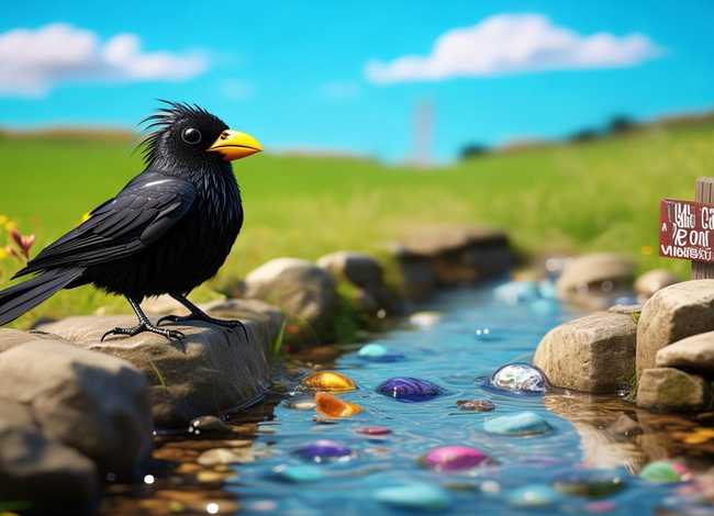 儿童绘画乌鸦喝水、儿童画乌鸦喝水教案