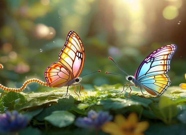 儿童故事小蝴蝶借尾巴 - 小蝴蝶借尾巴故事图片